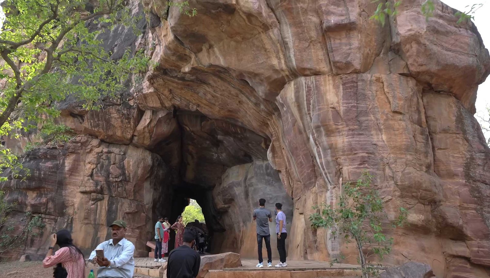 Old rock paintings at Bhimbetka near Bhopal.