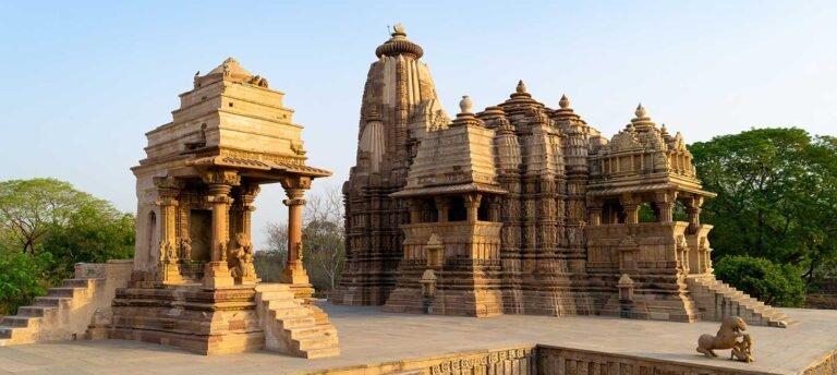 The small Varaha hall with the Lakshmana Temple behind it